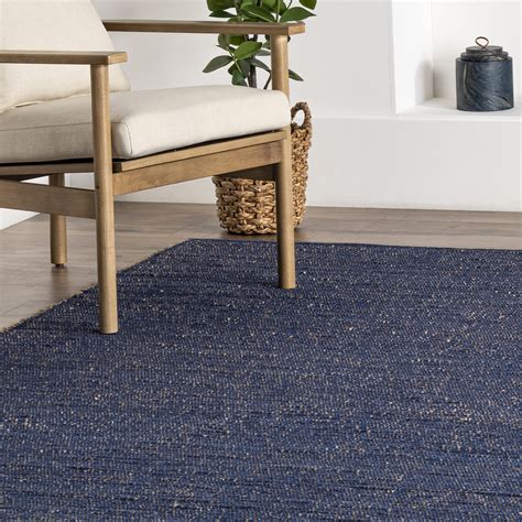 NuLOOM Elfriede Farmhouse Jute Blend Area Rug 4x6 Blue