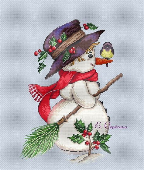 Snowman Cross Stitch Pattern Pdf Instant Download Winter Cross Etsy