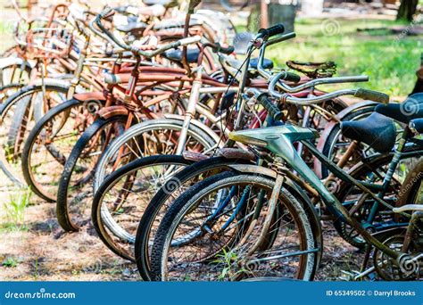 Rusty Bikes in a Junkyard stock photo. Image of nostalgia - 65349502