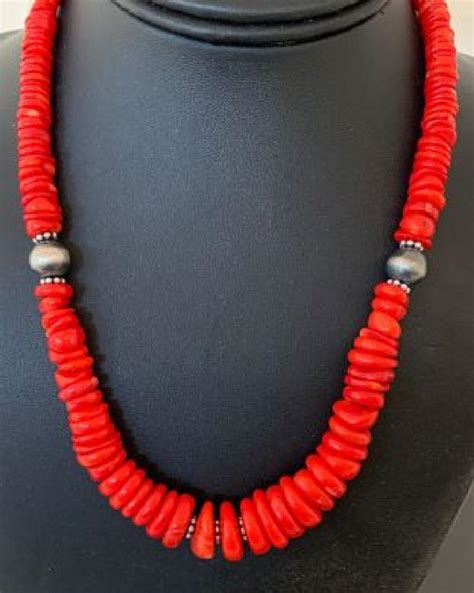 Sold Price Red Coral Graduate Silver Bead Necklace18 November 1