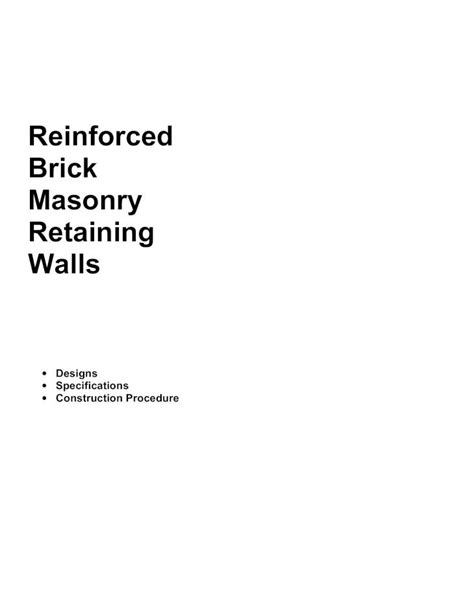 Pdf Reinforced Brick Masonry Retaining Walls Dokumen Tips