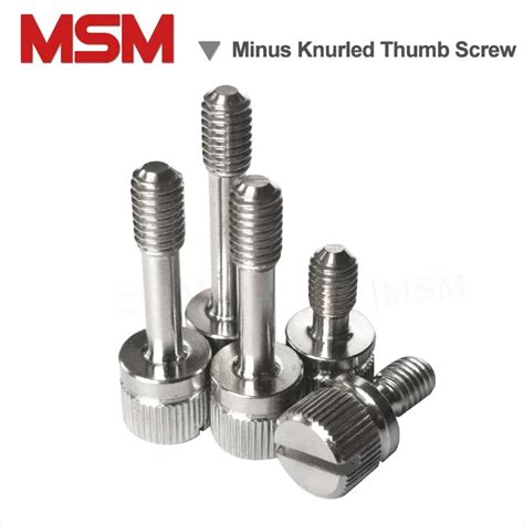 6 10pcs Stainless Steel Slotted Minus Knurled Thumb Screws With Waisted