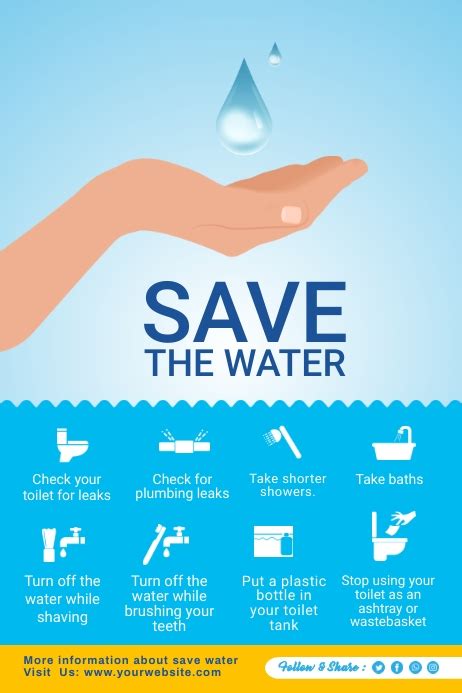 Save Water Poster Template Design Postermywall