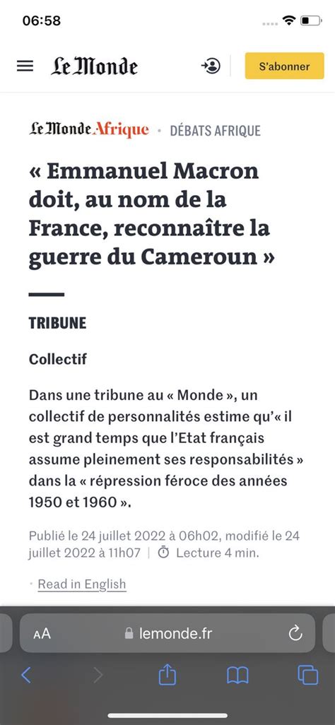 NYAMSI WA KAMERUN WA AFRIKA On Twitter La Colonisation Est Un Crime