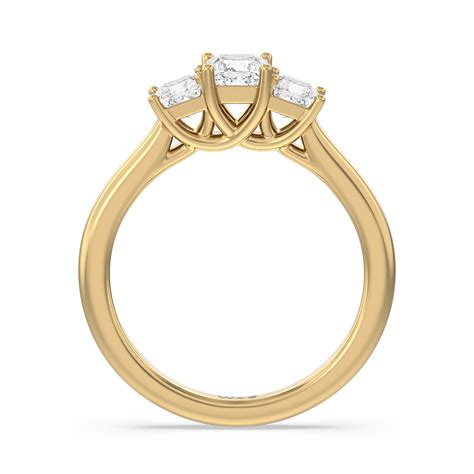 Three Stone Princess Cut Diamond Ring – With Clarity