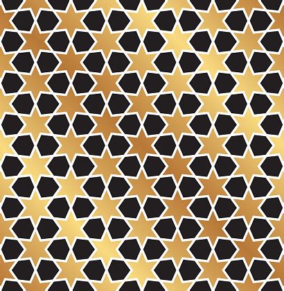 Seamless Christmas Black And Gold Star Wrapping Paper Pattern Christmas ...