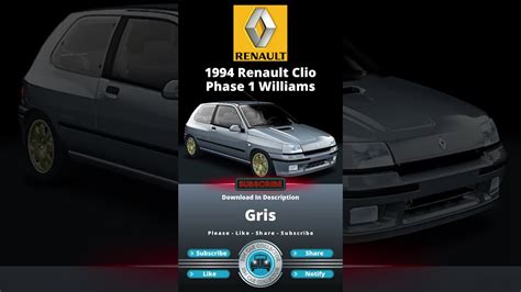 Renault Clio Phase 1 Williams 1994 Assetto Corsa Mods Free Car Mod Download Assettocorsa