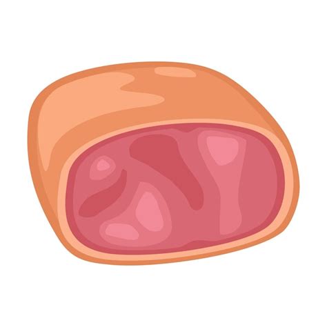 Premium Vector Ham Halved Vector Color Vector Illustration Icon