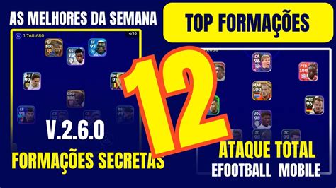 EFOOTBALL 2023 MOBILE FORMAÇÕES SECRETAS RARAS ATUALIZADAS THE BEST