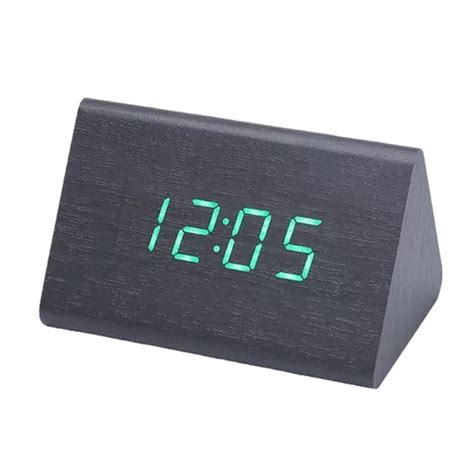 Horloge Num Rique Led R Veil En Bois Table Contr Le Du Son Horloges