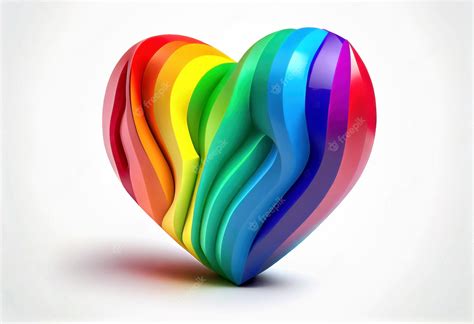 Premium Photo 3d Rainbow Lgbtq Heart On Isolated White Background