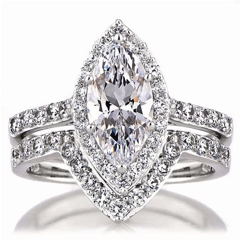 Padgett S Marquise Cut Cubic Zirconia Wedding Ring Set 2 5 Carats