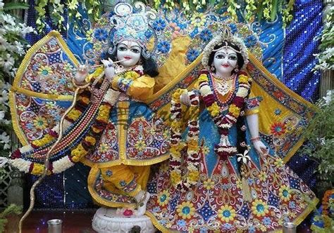 Marble ISKCON Deities Of Radha Krishna Statue Exquisite Marble Pair Of