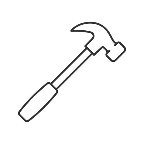 Hammer Linear Icon Thin Line Illustration Contour Symbol Vector