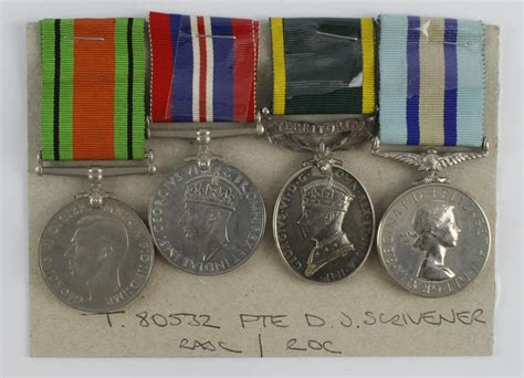 Efficiency Medal Gvi With Territorial Clasp T Pte D J Scrivener