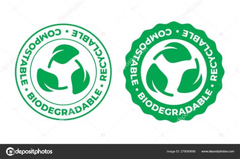 Biodegradable Compostable And Recyclable Vector Icon Bio Recyclable