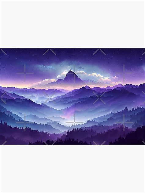 "Magical Anime Fantasy Purple Mountains Landscape - Genshin Impact ...