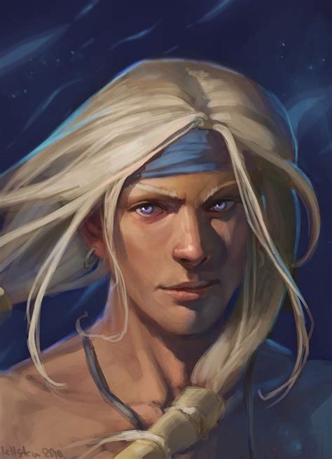 A Digital Painting Of A Man With Blonde Hair And Blue Eyes Wearing A