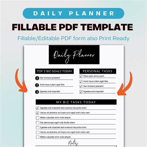 Paper Minimalist Daily Planner Printable Daily Task Planner Printable