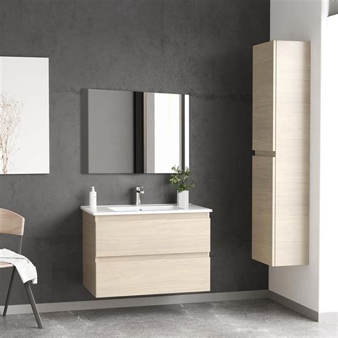 Mueble de baño color roble en cuatro medidas disponibles tifon es