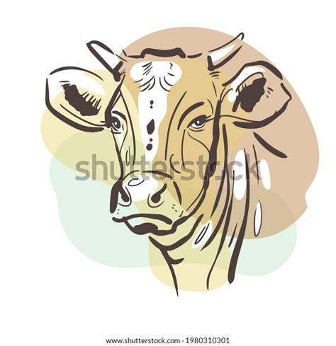 Cow Head Art Sketch Hand Drawn Stock Vector (Royalty Free) 1980310301 | Shutterstock