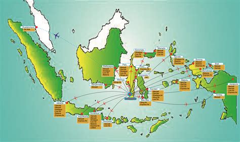 Indonesian Transport Garuda Indonesia Airlines Routes Map