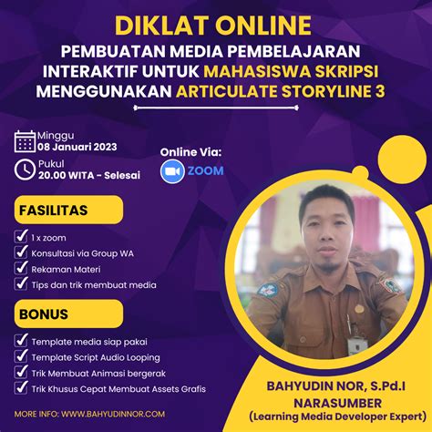 Diklat Online Pembuatan Media Pembelajaran Interaktif Untuk Mahasiswa Skripsi Menggunakan