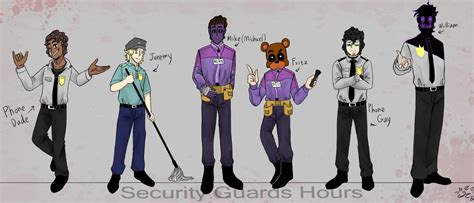 Fnaf Au Security Guards Hours By Goner Cat On Deviantart