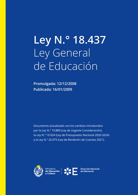 Ley General de Educación Actualizada 2021 Ministerio de Educación