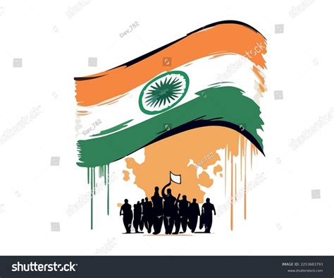 Waving Cartoon Flag India People Vector Stock Vector (Royalty Free ...