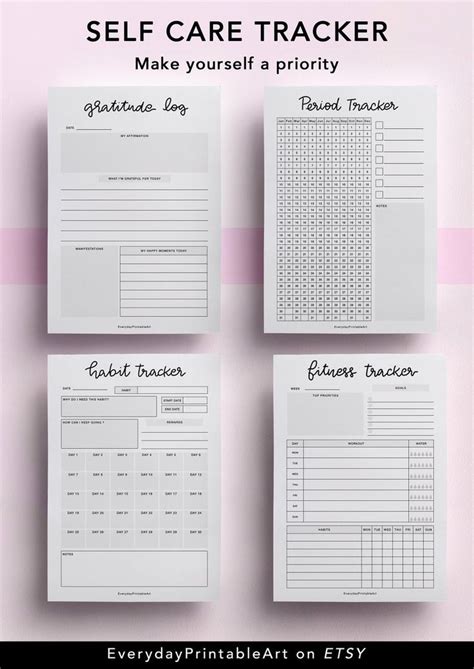 Buy Self Care Planner Wellness Planner Health Printable Mood Online In