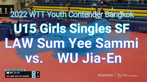 2022 WTT Youth Contender Bangkok U15 Girls Singles QF Match Between