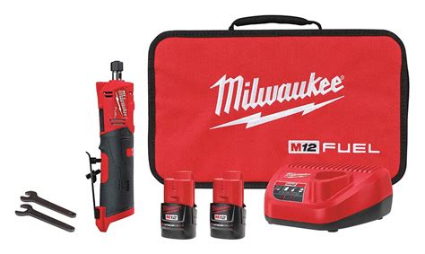 MILWAUKEE Cordless Die Grinder, Battery Included, 12.0 V V, Straight, 20,000 RPM No Load RPM ...