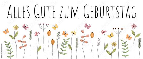 Vetor De Alles Gute Zum Geburtstag Schriftzug In Deutscher Sprache