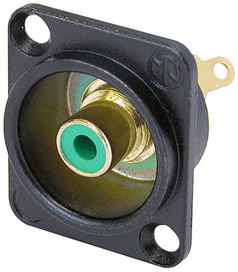 Neutrik Nf2d B 5 Rca Panel Mount Jack Wcolored Isolation Washer Green