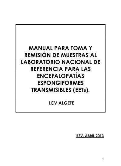 Manual Para Toma Y RemisiÓn De Muestras Al Laboratorio Nacional De