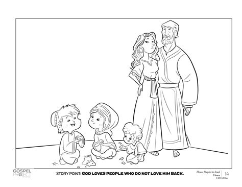 Hosea And Gomer Coloring Pages For Kids Sketch Coloring Page