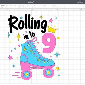 Rolling Into 9 SVG Roller Skate Svg 9th Birthday Svg Etsy UK