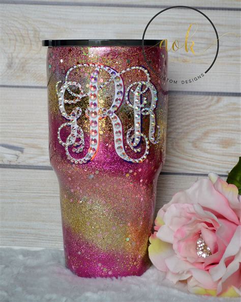 Glitter Swirl Tumbler Epoxy Tumbler Mermaid Personalized Etsy