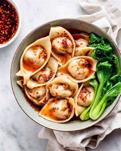 Sichuan Spicy Wontons In Sichuan Garlic Chilli Oil Good Old Vegan