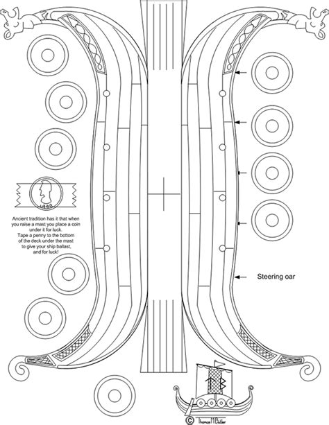 Printable Viking Longship Template Miniature Viking Ship And House Diorama Templates By