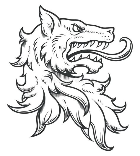 Heraldic Wolf Realistic Stock Vector Illustration Of Decoration