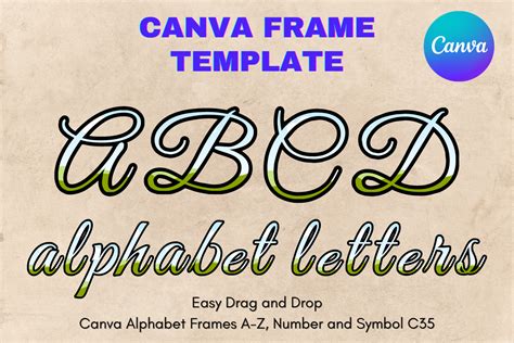 Canva Letters Frame Alphabet Template 35 Graphic By Mellow Template · Creative Fabrica