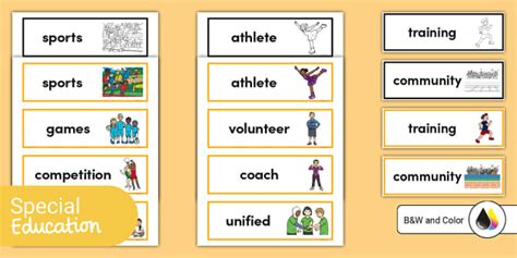 Special Olympics Word Cards Hecho Por Educadores Twinkl