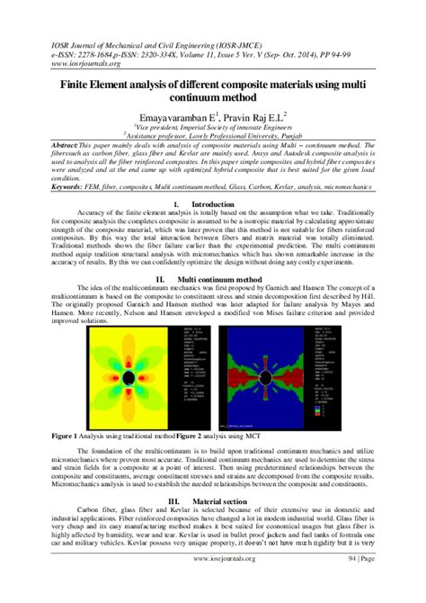 Pdf Finite Element Analysis Of Different Composite Materials Using