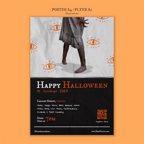 Photoshop Halloween Poster Mockup PSD, High Quality Free PSD Templates for Download