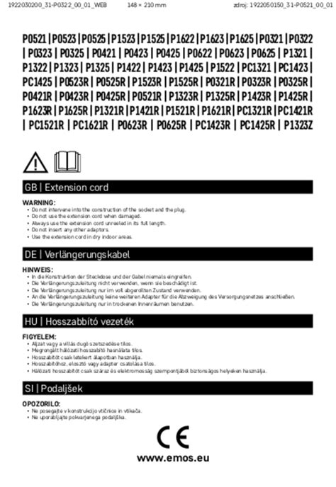 Emos P0322 Handleiding Nederlands 3 Pagina S