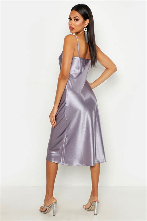 Satin Slip Midi Dress Boohoo Satin Dress Long White Maxi Dress