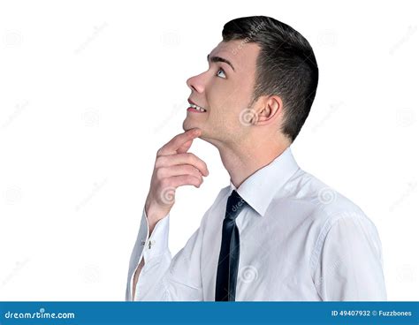 Man Thinking Stock Photo Image Of Happy Isolated Idea 49407932