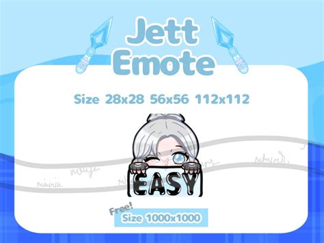 Cute Jett Valorant Easy Emote Twitch Emote Discord Sticker Etsy